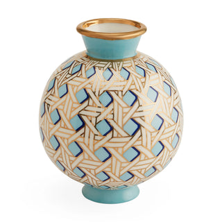 Basketweave  round Vase Jonathan Adler  Galerie Roschlaub